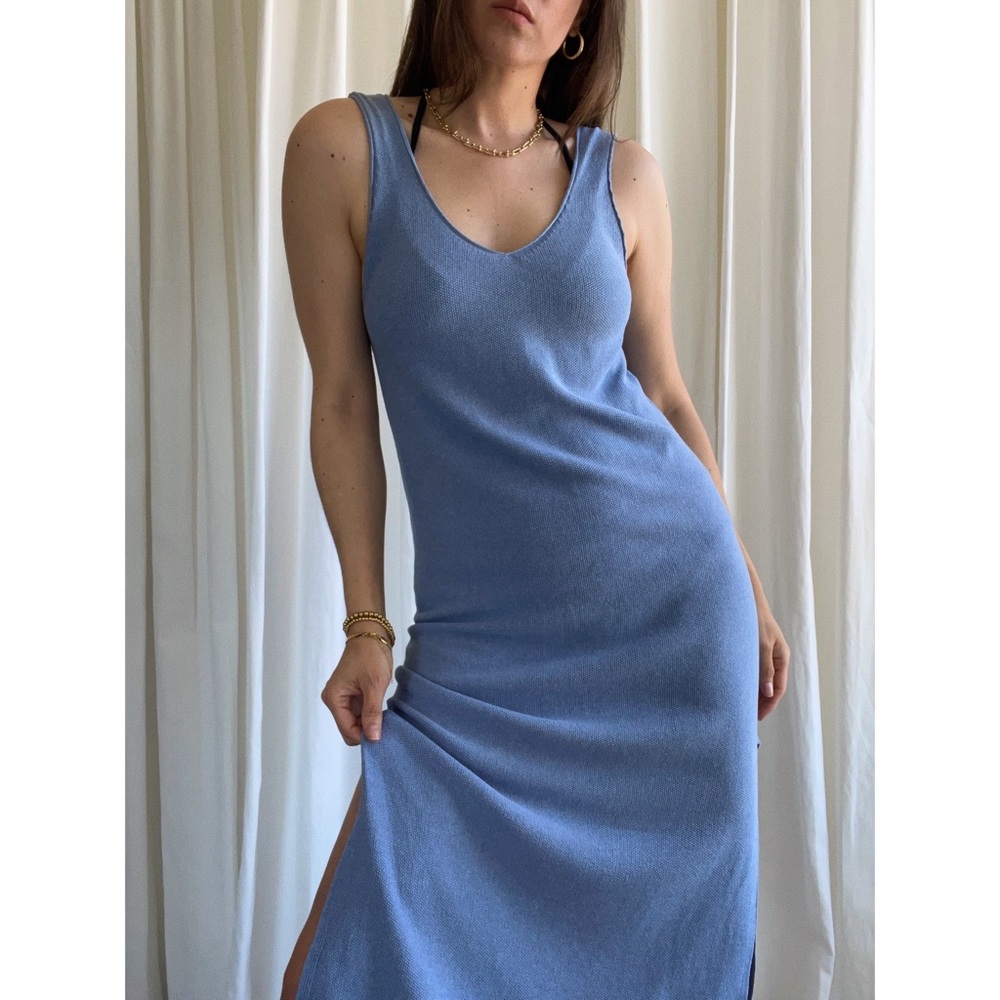 LAST • DRESS knit midi dress — In Sky - Picture 6 of 7
